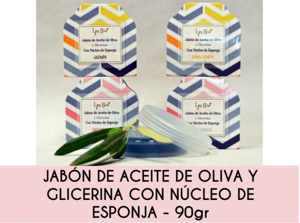 JABÓN DE ACEITE DE OLIVA Y GLICERINA CON ESPONJA le parfum secret